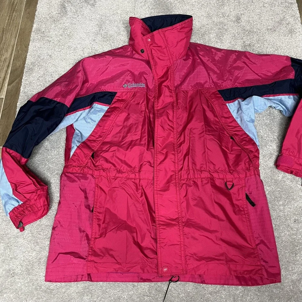 Columbia Jacket Girls XL 10/16 Pink Blue Talbots Kids Colorblock‎ Nylon